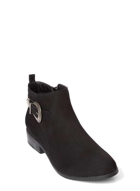 'Mary' Black Western Ankle Boots